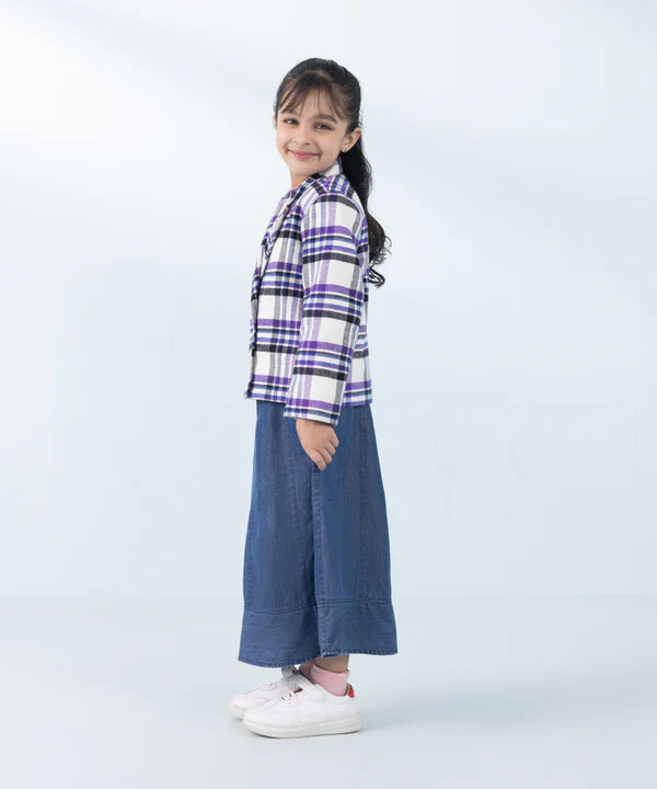 Cropped Flannel Jacket