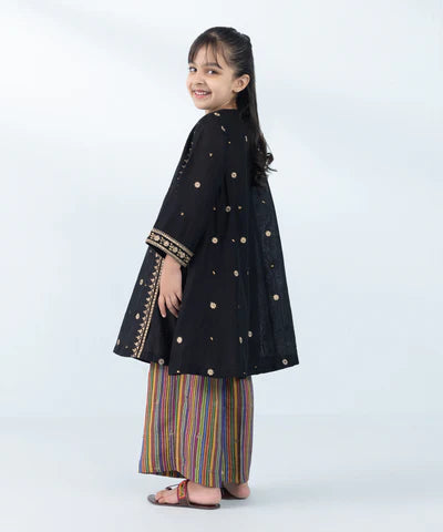 2 Piece - Embroidered Cotton Net Suit
