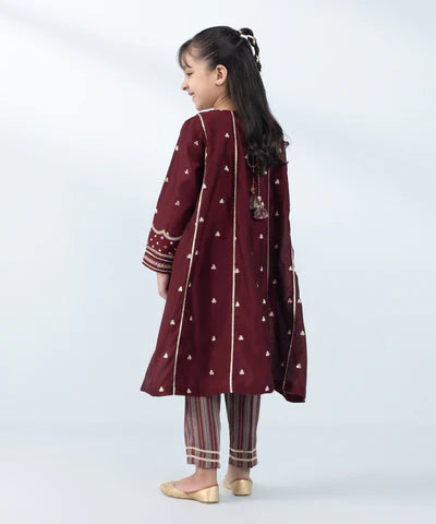 2 Piece - Embroidered Cotton Net Suit