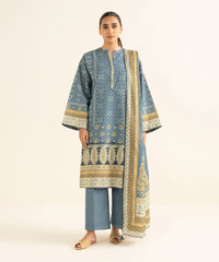 3 Piece - Printed Khaddar Suit