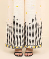 Printed Khaddar Straight Pants