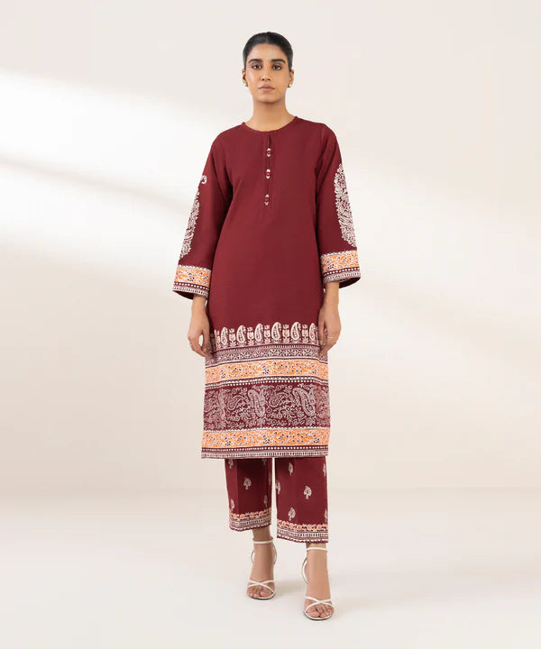 Block Printed Khaddar Shirt