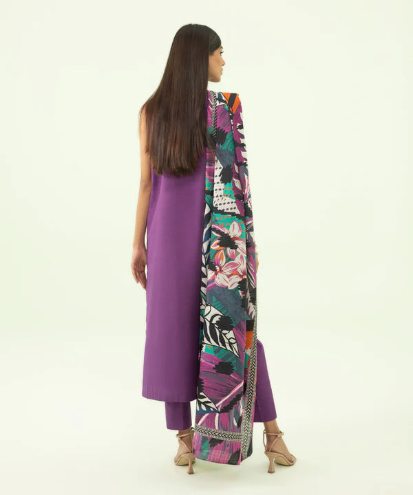 2 Piece - Embroidered Light Khaddar Suit