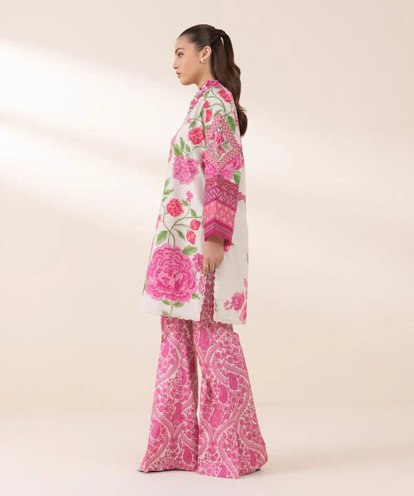 2 Piece - Embroidered Silk Suit