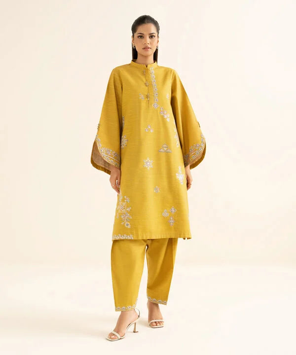 2 Piece - Embroidered Zari Khaddar Suit