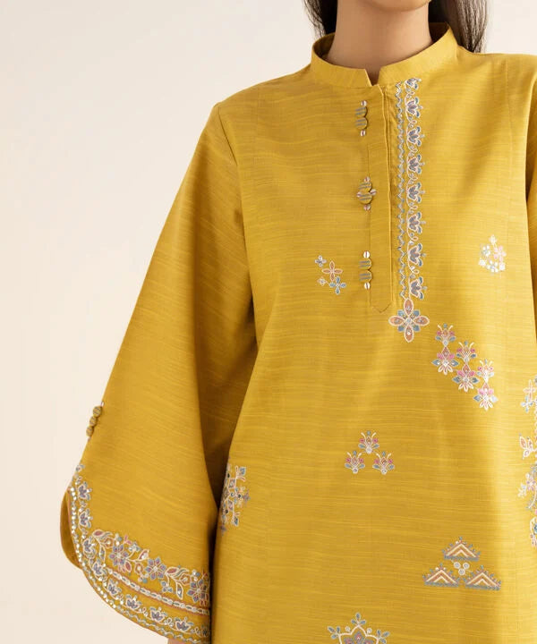 2 Piece - Embroidered Zari Khaddar Suit