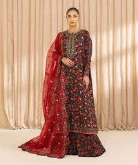 3 Piece - Embroidered Silk Suit