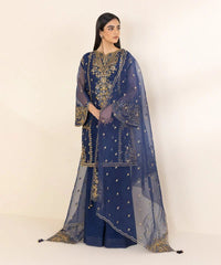 3 Piece - Embroidered Organza Suit