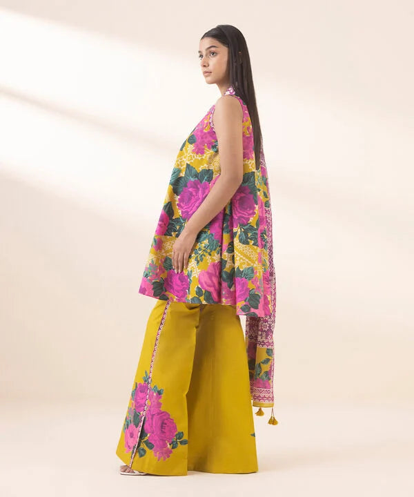 3 Piece - Printed Cotton Suit