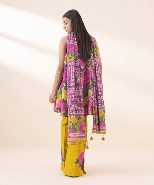 3 Piece - Printed Cotton Suit