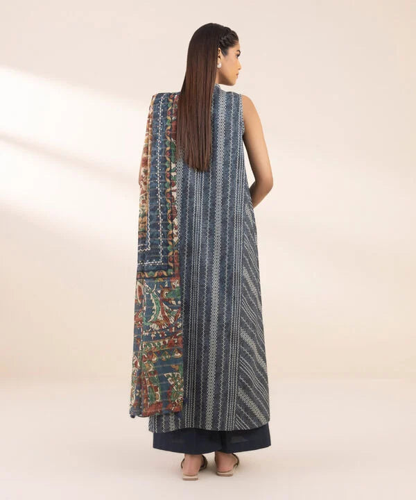 3 Piece - Printed Zari Lawn Suit
