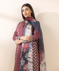 3 Piece - Printed Cotton Viscose Suit