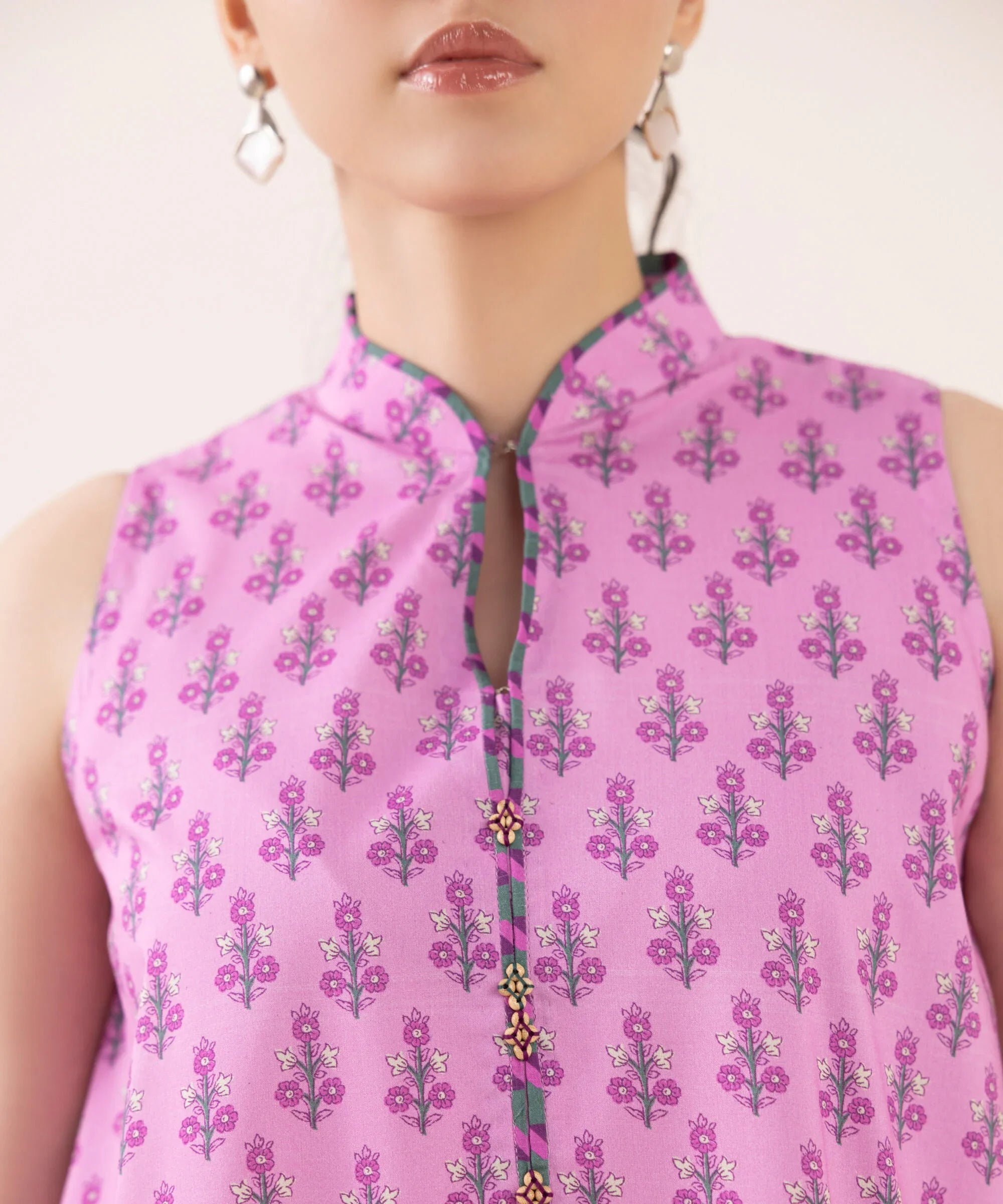 3 Piece - Printed Light Linen Suit