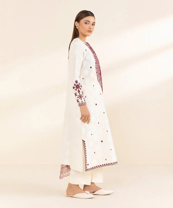 3 Piece - Embroidered Jacquard Suit