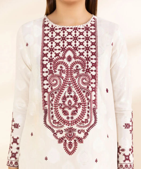 3 Piece - Embroidered Jacquard Suit