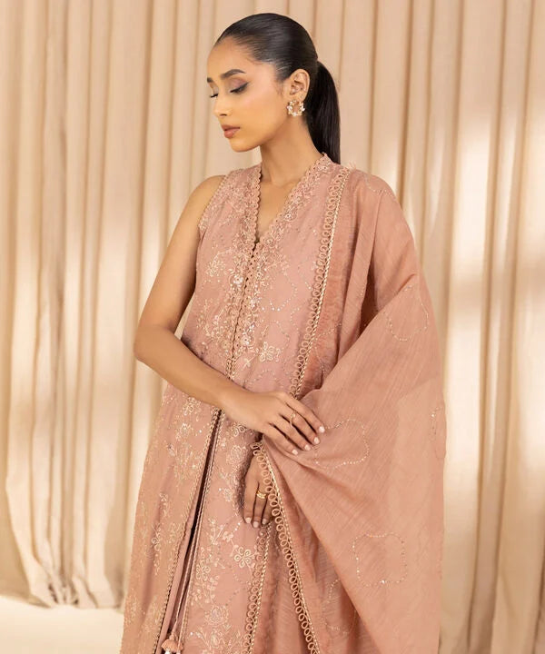 3 Piece - Embroidered Cotton Suit
