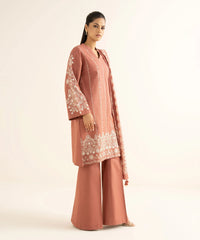3 Piece - Embroidered Light Khaddar Suit