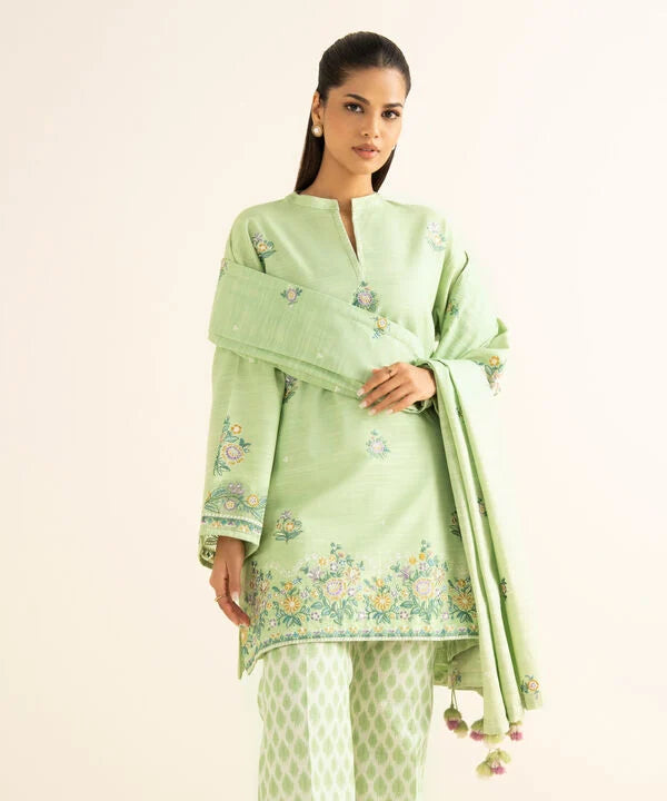3 Piece - Embroidered Khaddar Suit