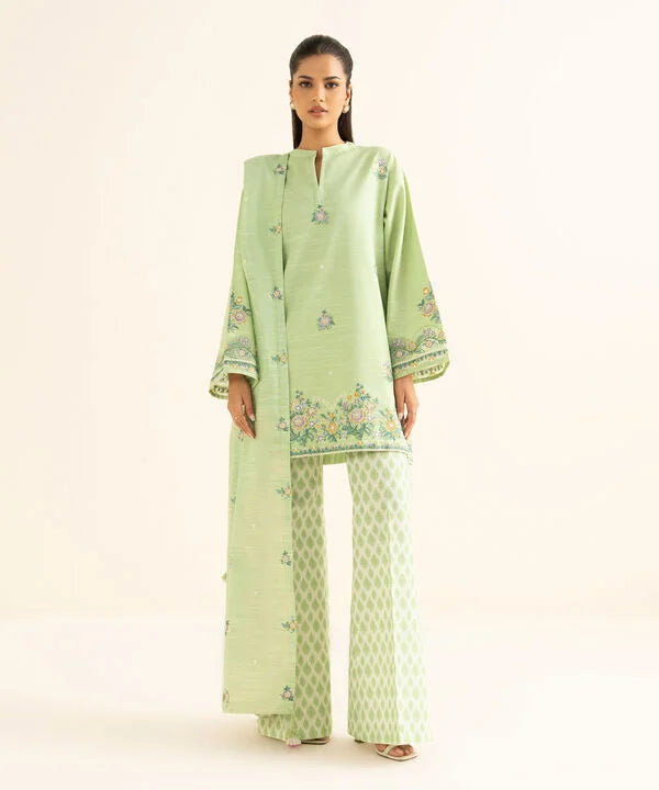 3 Piece - Embroidered Khaddar Suit