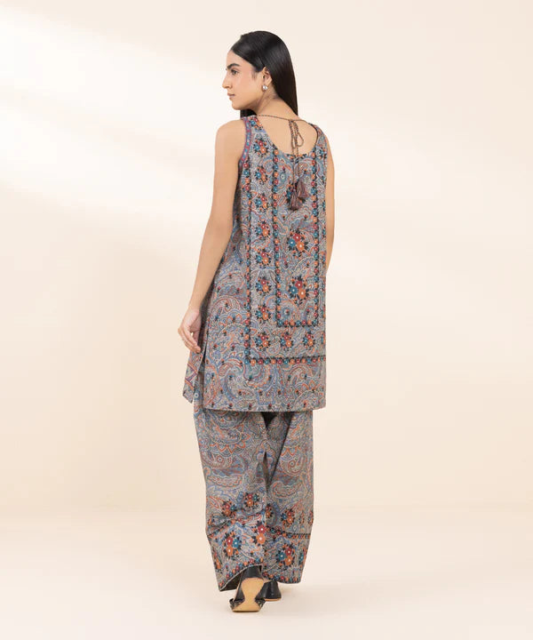 2 Piece - Embroidered Light Khaddar Suit