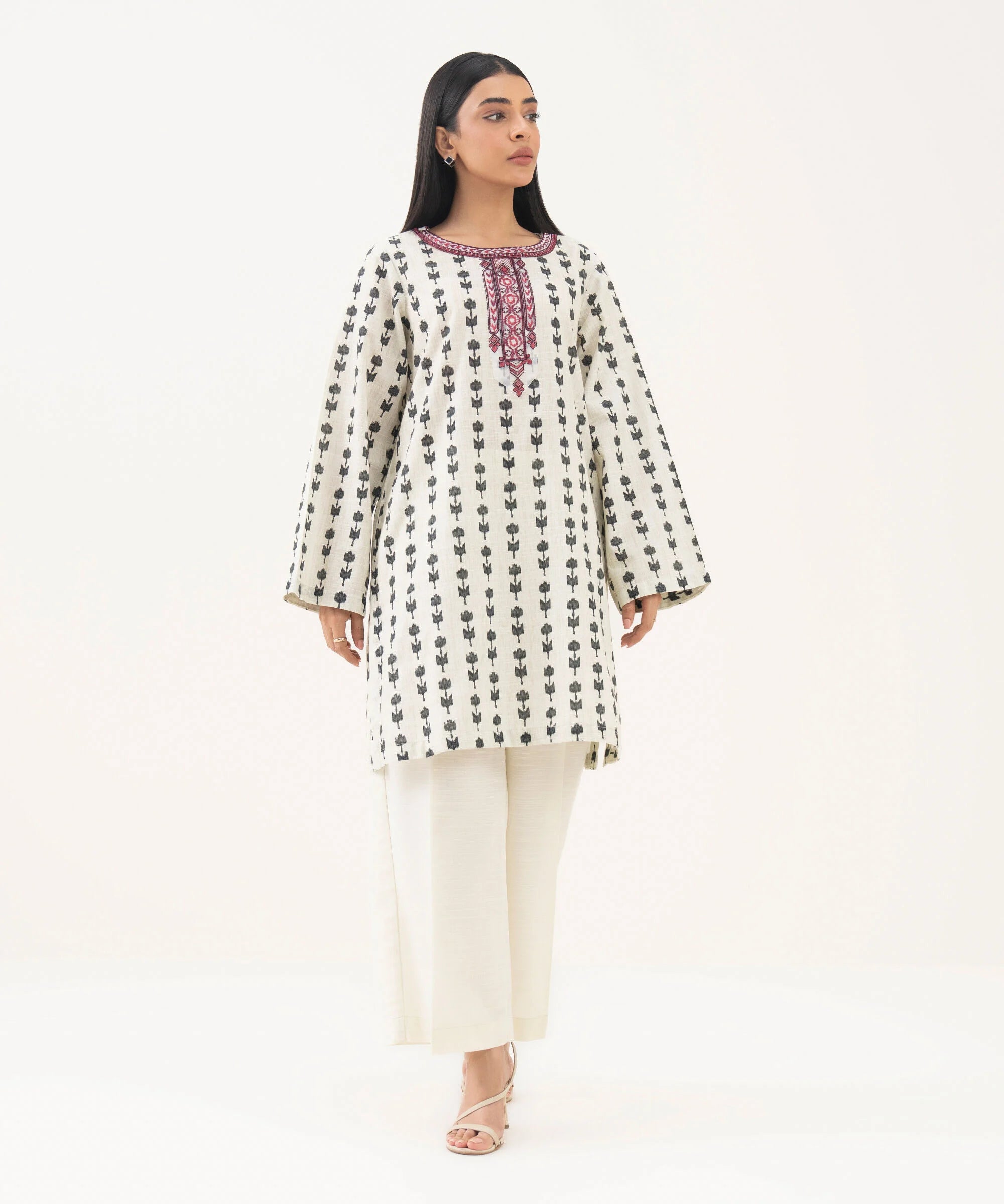 Embroidered Light Khaddar Shirt