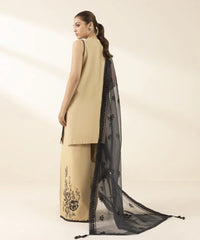 3 Piece - Embroidered Raw Silk Suit