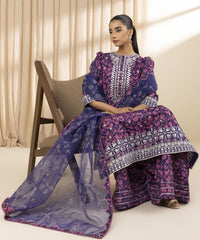 3 Piece - Embroidered Silk Suit