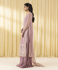 3 Piece - Embroidered Net Suit