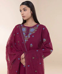 3 Piece - Embroidered Dobby Suit