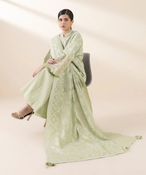 3 Piece - Embroidered Jacquard Suit