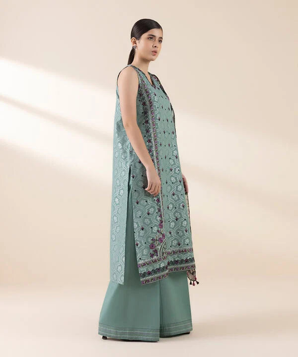3 Piece - Embroidered Jacquard Suit
