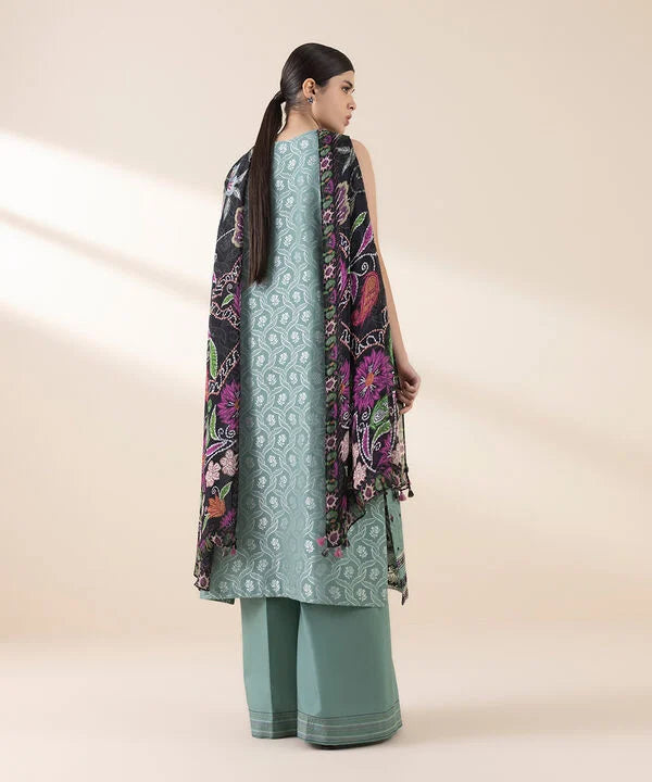 3 Piece - Embroidered Jacquard Suit