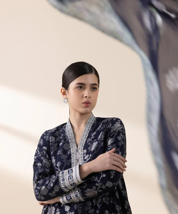 3 Piece - Embroidered Jacquard Suit