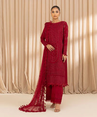 3 Piece - Embroidered Dobby Suit