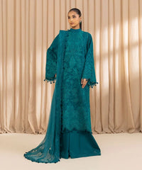 3 Piece - Embroidered Cotton Jacquard Suit