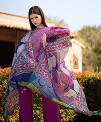 3 Piece - Embroidered Cotton Satin Suit