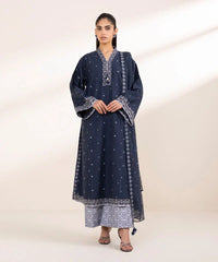 3 Piece - Embroidered Dobby Suit