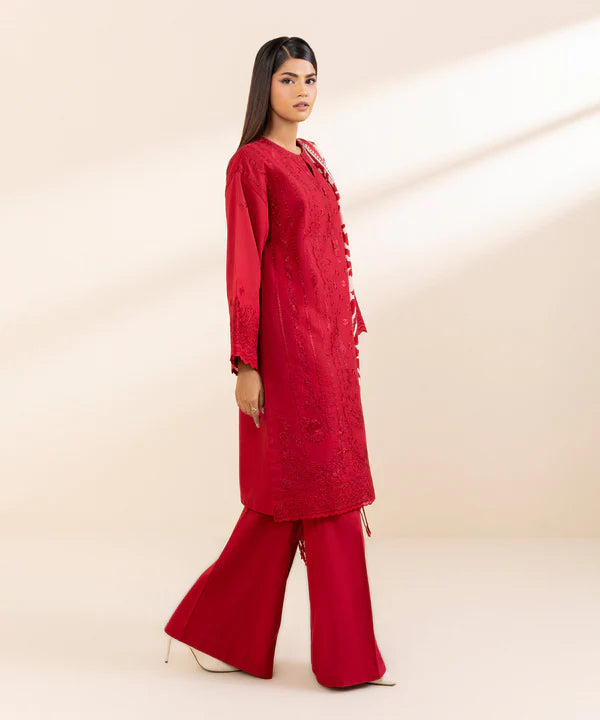 3 Piece - Embroidered Twill Suit