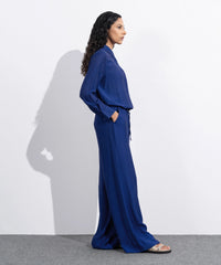 Textured Wide-Leg Trousers