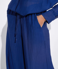 Textured Wide-Leg Trousers