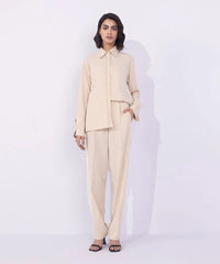 Straight-Fit Textured Trousers