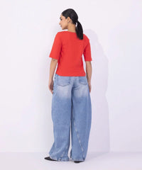 Square-Neck Rib Top