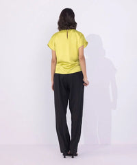 Satin Top With Cinched Waist